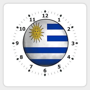 uruguay flag clock Magnet